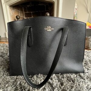 COACH CARRYALL PURSE BLACK LEATHER